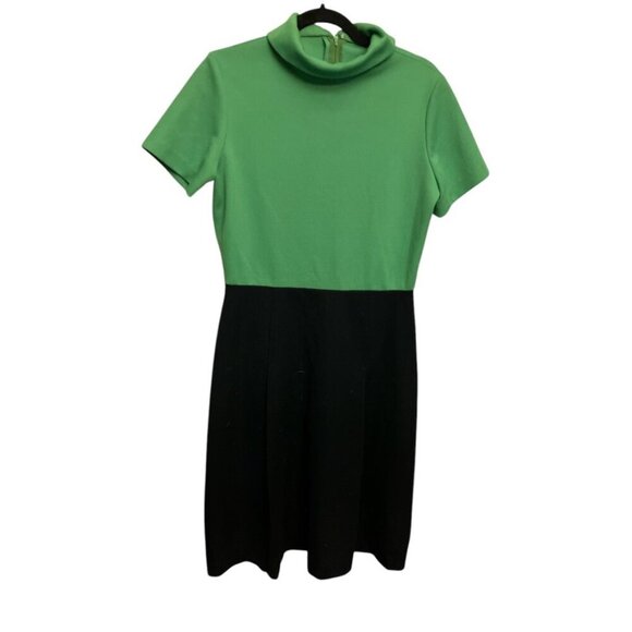 Vintage MOD Green and Black Dress - Picture 1 of 6